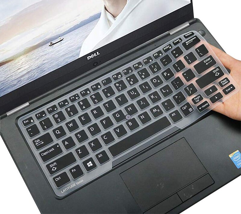 imComor Keyboard Cover for Dell Latitude E7450 E7470 E5470 E7480 5480 5490 5491 7490, Dell Latitude 3340 E3340 Laptop Keyboard Protector Ultra Thin Soft Keyboard Skin, Black (US Layout, with Pointing) - Image 1